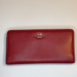 Coach red slim wallet